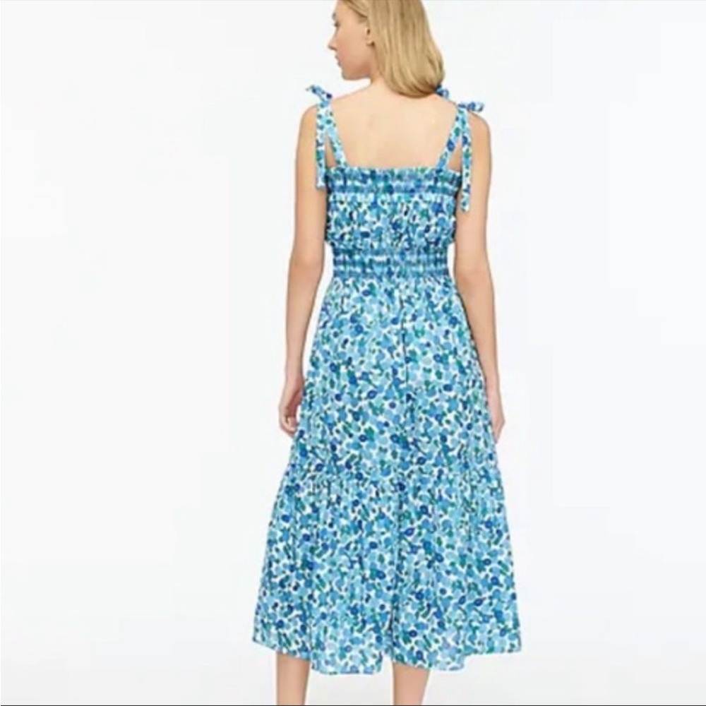J. Crew Smocked Midi Dress in Blueberry Floral | Size XL